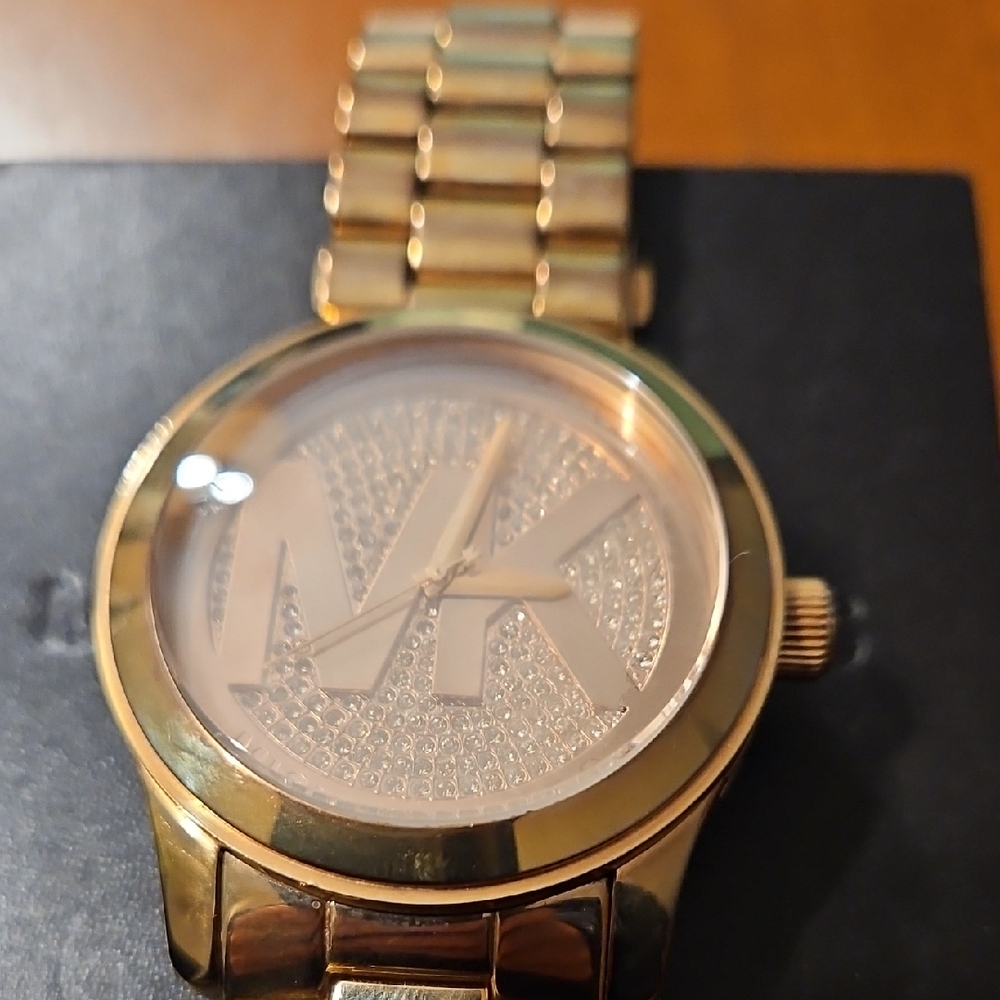 Michael Kors Gold-Tone MK Logo Watch